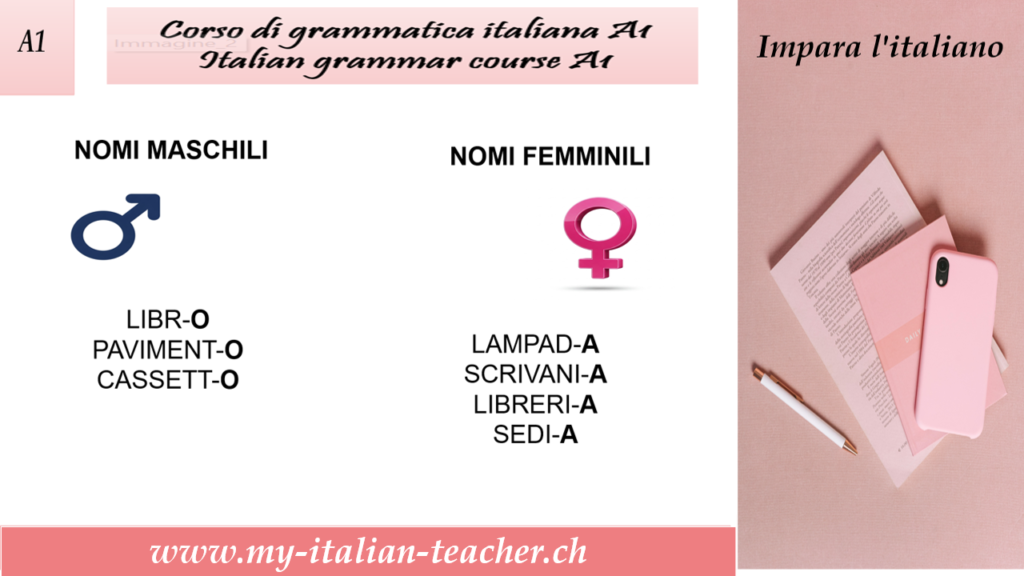 Gender and number of nouns in Italian 3