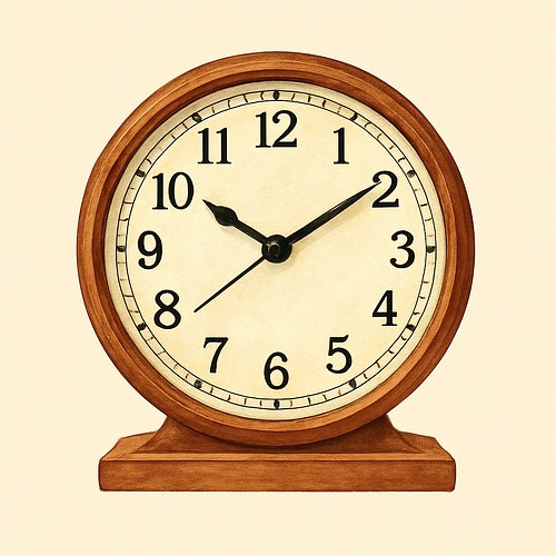 Wooden clock showing the numbers 1 to 12, to learn Italian numbers