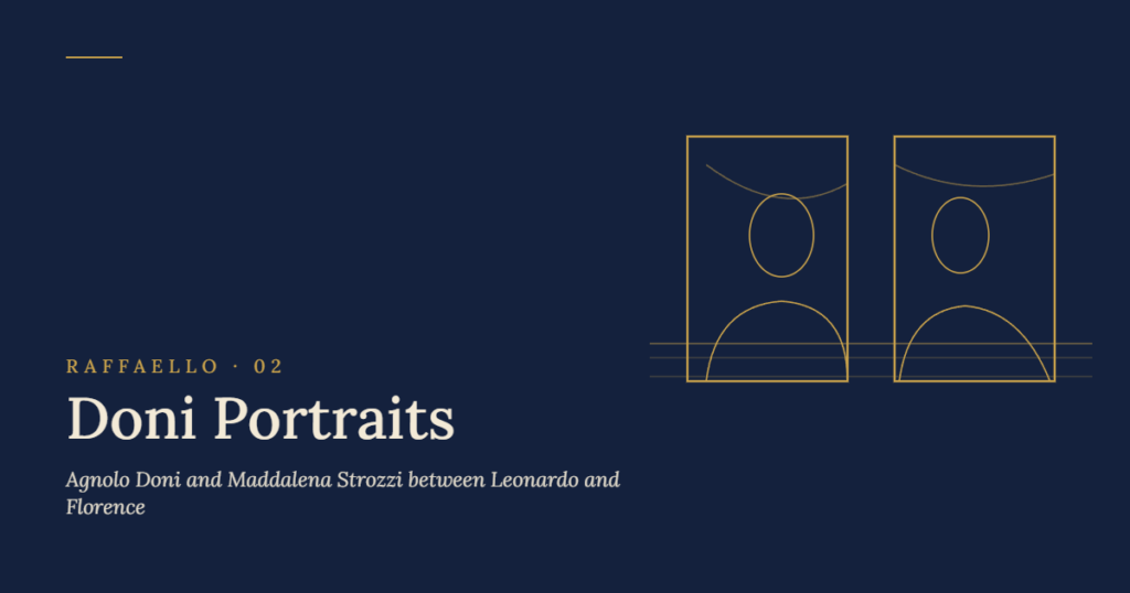 Raphael Doni portraits: original illustration with two portrait frames side by side