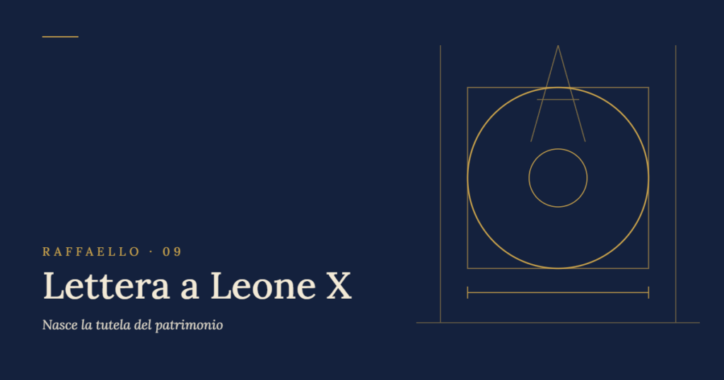 Lettera a Leone X Raffaello: illustrazione originale con la pianta circolare e quadrata di un edificio antico